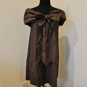 Ryu Elegant Brown Kids Dress with Bow